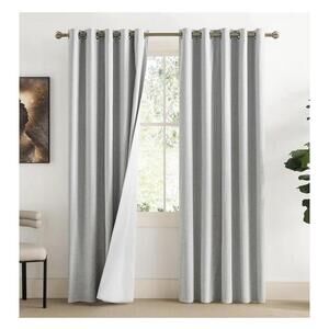 NICETOWN Grey Living Room Completely Shaded Linen Draperies, 2 Pieces W62 x L72